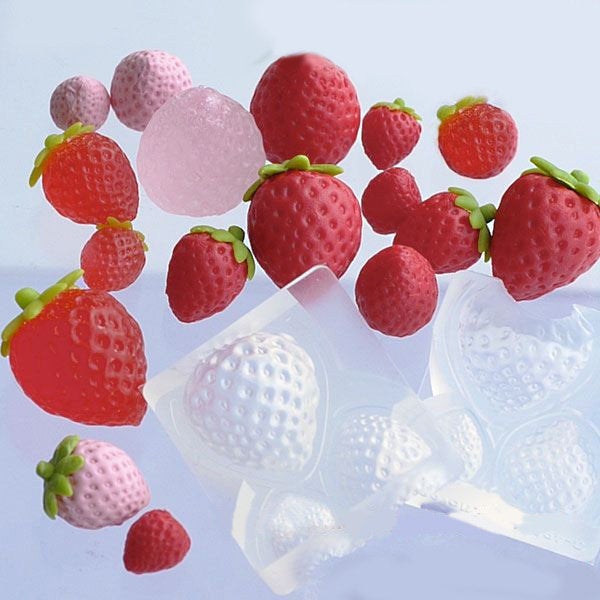 3D Miniature Strawberry Silicone Mold – RintyCrafty