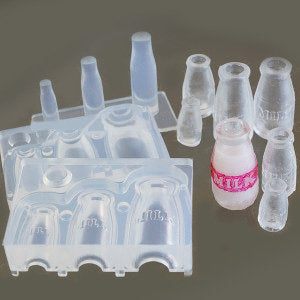 Miniature Milk Glass Bottle Jar Silicone Mold