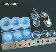 Load image into Gallery viewer, Miniature (M) Hollow Dome Round Transparent Sphere Silicone Mold