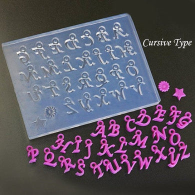 Alphabet Mold (CURSIVE Type) Silicone Mold