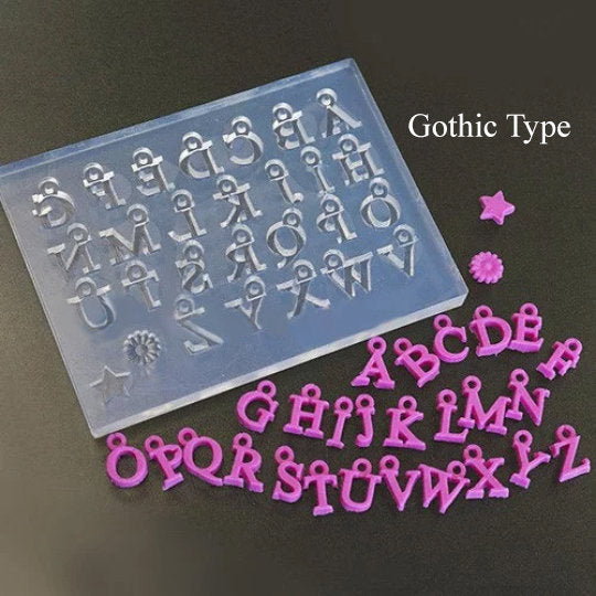 Alphabet Mold (GOTHIC type) Silicone Mold
