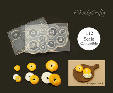 Miniature Bagel Bread Silicone Mold (1:12 Scale Compatible)