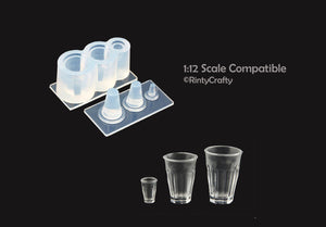Miniature Drinking Tall Glass Cup Silicone Mold (1:12 Scale Compatible)