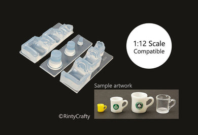 Miniature Cafe Mug Cup for Hot Drink Silicone Mold (1:12 Scale Compatible)