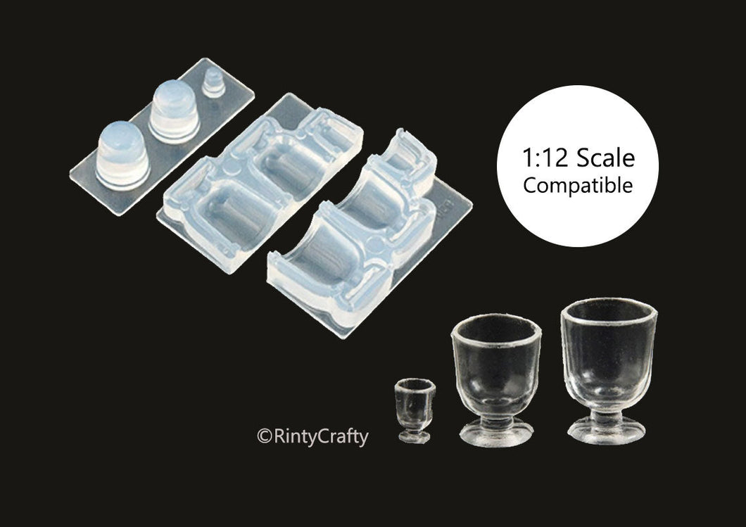 Miniature Goblet Cup Silicone Mold (1:12 Scale Compatible)