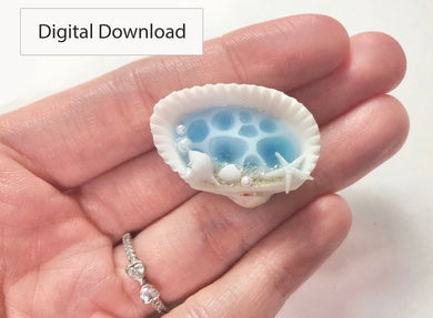 Digital Craft Recipe - Miniature Ocean in a Shell Charm