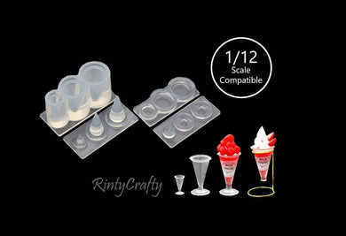 Miniature Cafe Parfait Dessert Glass Silicone Mold (1:12 Scale Compatible)